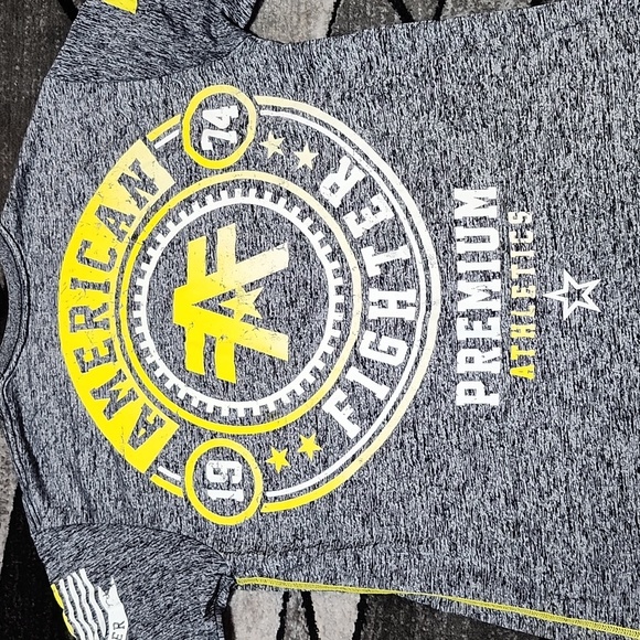 AMERICAN FIGHTER PREMIUM ATHLETICS YELLOW STITCH GRAPHIC DESIGN TEE-SHIRT - Picture 11 of 14